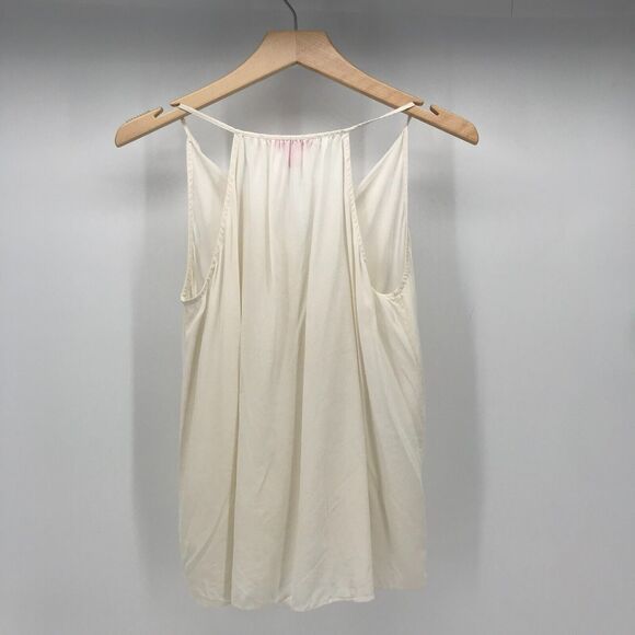 Lilly Pulitzer Cami Tank Womens XS Ivory Silk Ruffled V Neck Tasseled Boho - Picture 2 of 11